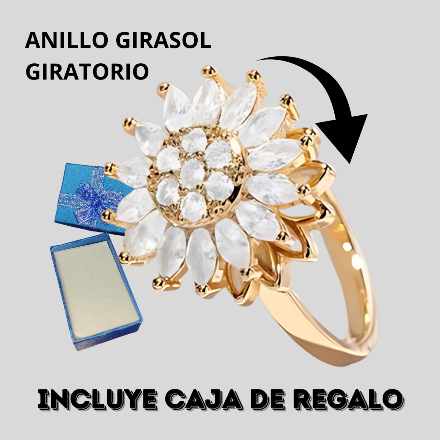 ANILLO GIRASOL ANTIESTRÉS + CAJA DE REGALO