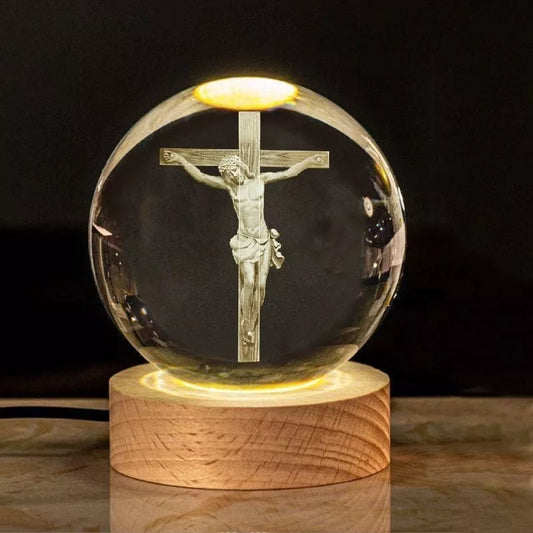 ESFERA DE CRISTAL 3D - JESUS CRUCIFICADO